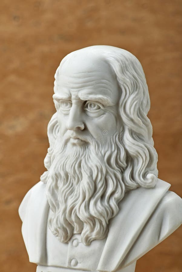 Statue of Leonardo Da Vinci,ancient Italian Creative Artist. Stock