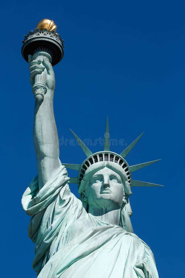 Statue of Liberty, Blue Sky in a Sunny Day Stock Image - Image of ...