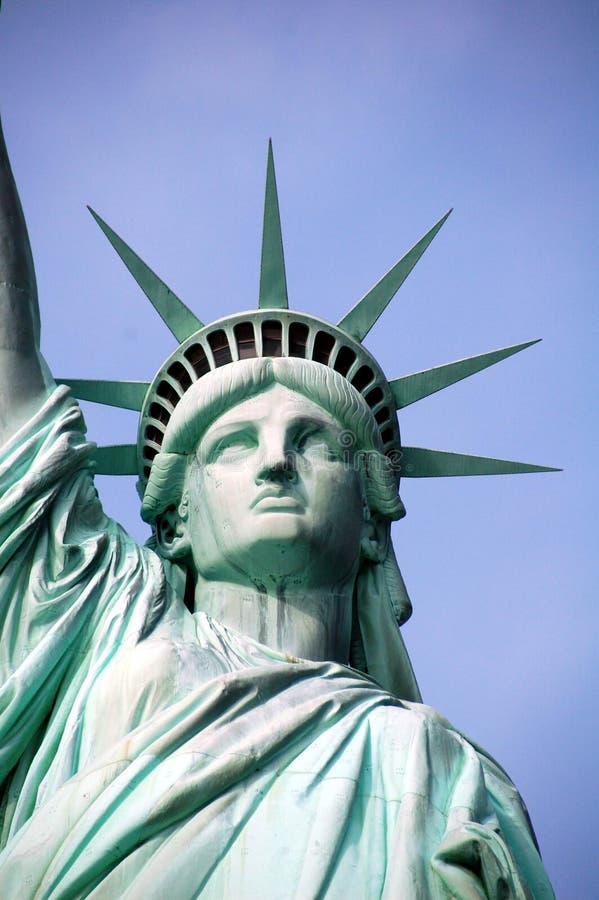 Statue of Liberty - Full Face with Crown Stock Photo - Image of york ...