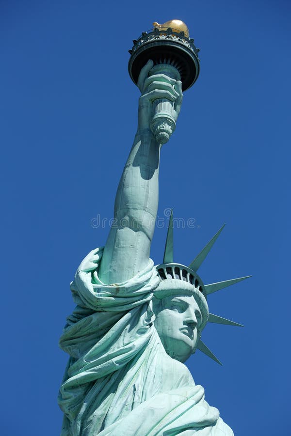 Statue of Liberty Lateral View Detail in a Sunny Day, New York Stock ...