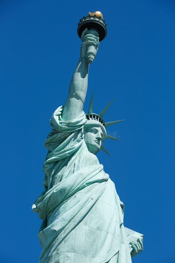 Statue Liberty Blue Sky Low Angle View Stock Photos - Free & Royalty ...