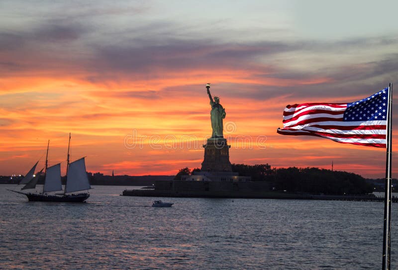 Statue of Liberty, New York City at sunset. stock image Statue of Liberty, New York City at sunset. stock image