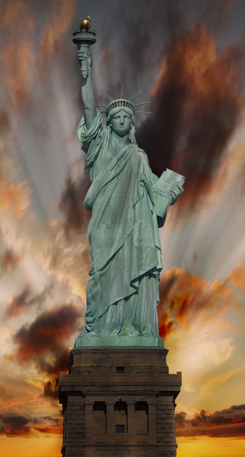 Statue of Liberty at sunset royalty free stock photos Statue of Liberty at sunset royalty free stock photos