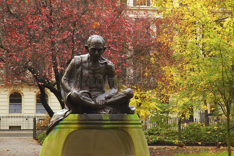 Statue of Mahatma Gandhi in Tavistock square in London, UK. Statue of Mahatma Gandhi in Tavistock square in London, UK