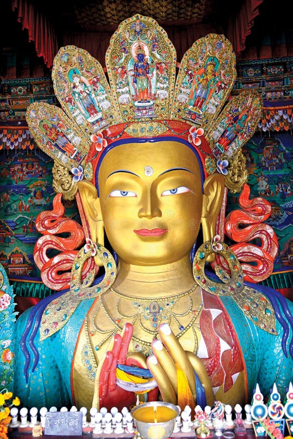 Statue of Maitreya Buddha at Thiksey Monastery, Leh-Ladakh, Jammu and kashmir, India