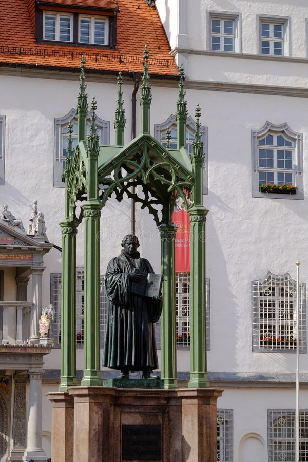 Statue of Martin Luther the reformator in Wittenberg, Germany royalty free stock image Statue of Martin Luther the reformator in Wittenberg, Germany royalty free stock image