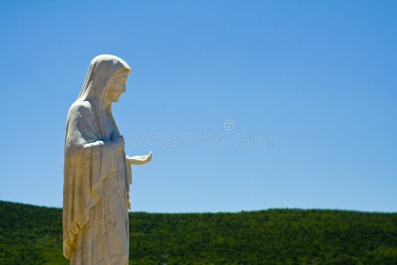 Blessed Virgin Mary Statue on Apparition Hill Stock Image Image of