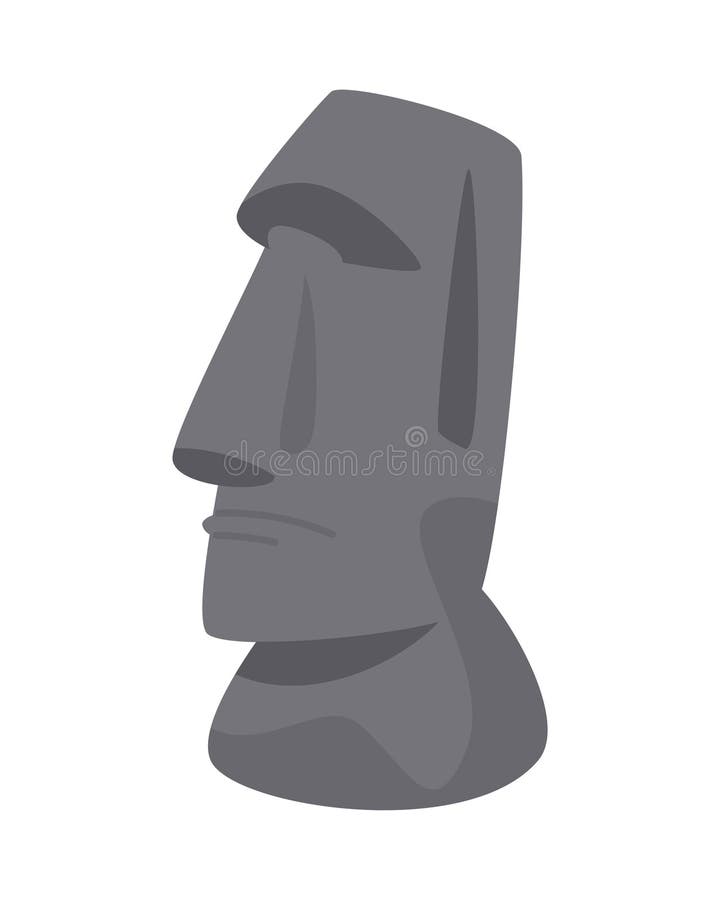 Moai vector flat icon. Isolated Moai statue emoji illustration