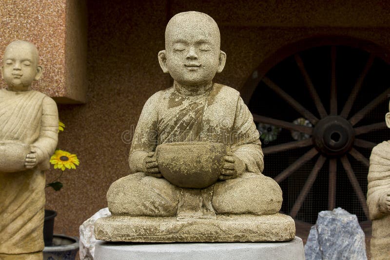 Statue of a monk meditating