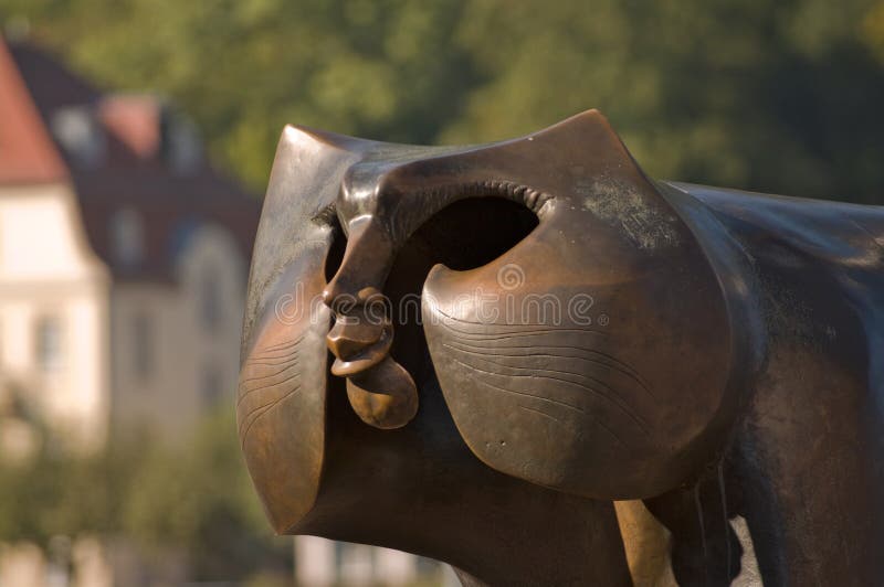 Statue of Monkey with Mirror, Heidelberg Stock Photo Image of