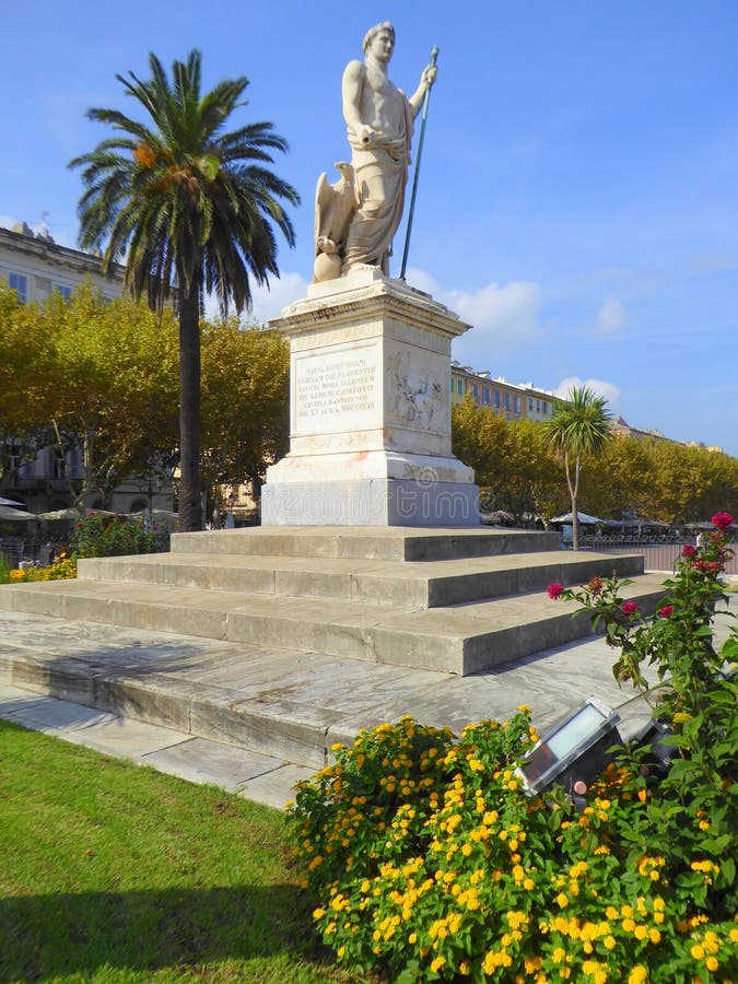 Marble statue of Napoleon in city park