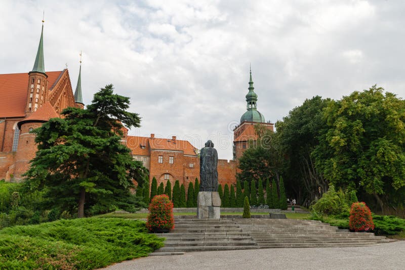 Statue of Nicolaus Copernicus in Frombork Castle and Cathedral, Poland ...