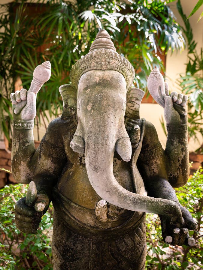 The Statue of Old Ganesha Carving in the Museum Stock Photo - Image of ...