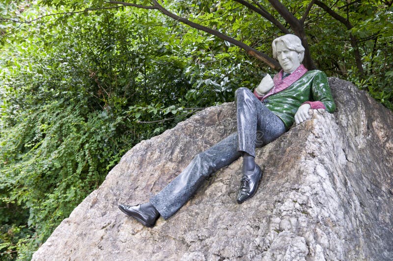 Statue of Oscar Wilde stock photo Statue of Oscar Wilde stock photo