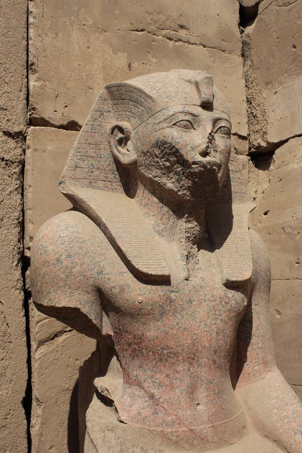 Statue of Pharoah Ramses II in Great Hypostyle Hall, Karnak temple complex, Egypt