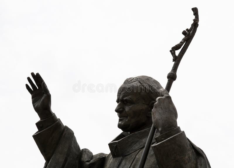 Statue of pope John Paul II in Nitra city