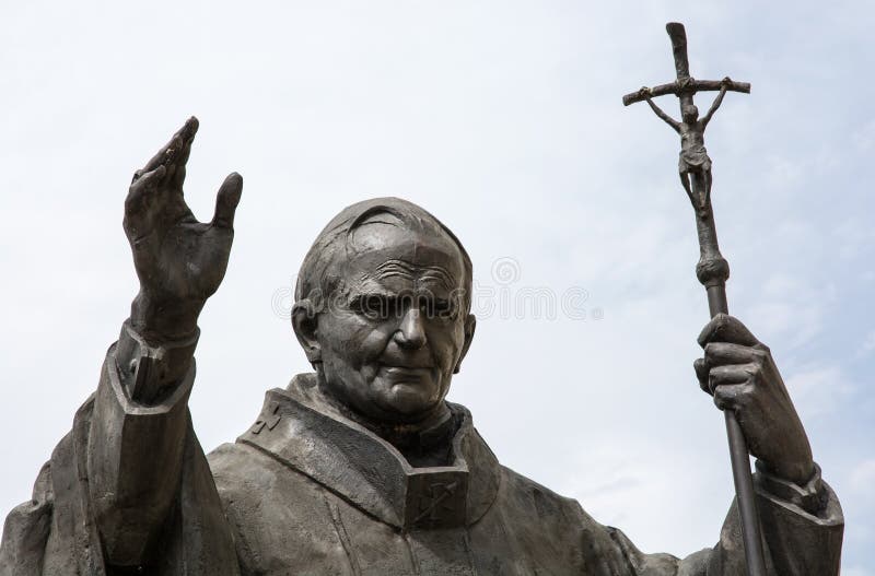 Statue of pope John Paul II in Nitra