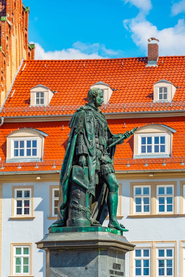 Statue of Prince Albert at Marktplatz Square in Coburg, Germany Stock