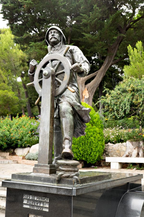 Statue of Prince of Monaco Albert 1 in St Martin Gardens Monaco