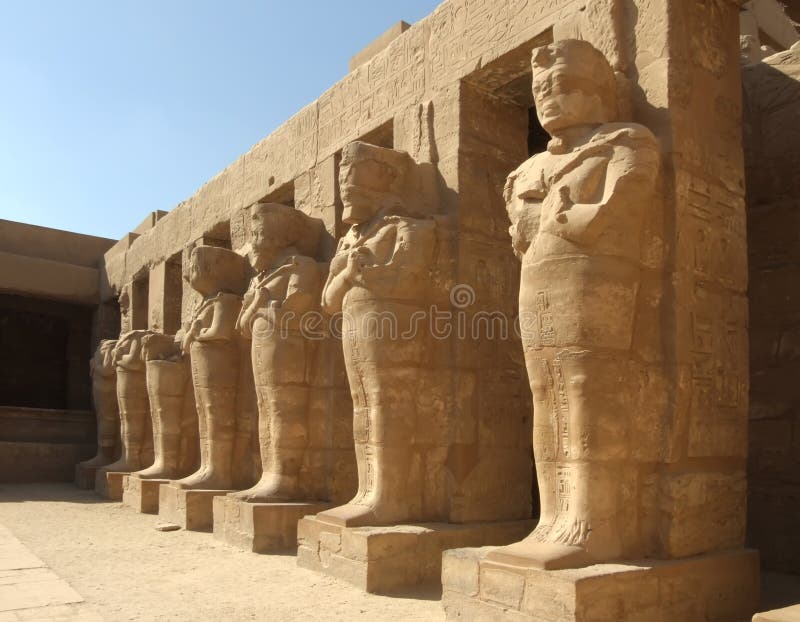 Statue of rams guarding included in Karnak temple