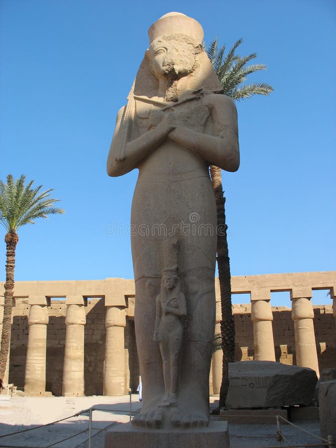 Statue of Ramses 2 in Karnak temple stock image