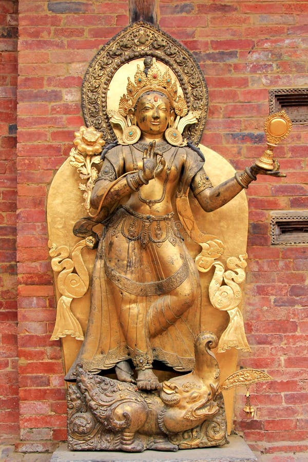 Statue of the river goddess Ganga in Patan, Nepal