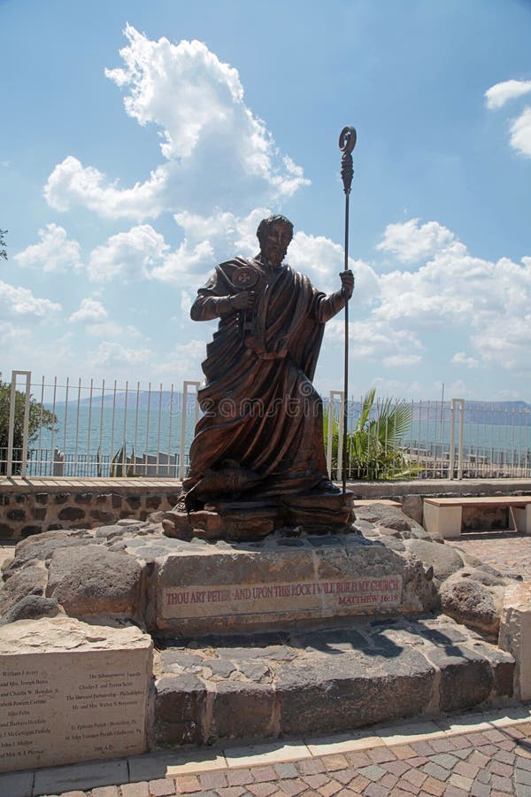 The statue of Saint Peter at Capharnaum, Israel