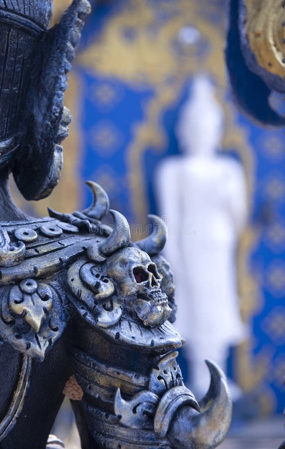God of Death Statue at Rong Khun Temple Stock Image Image of pagoda