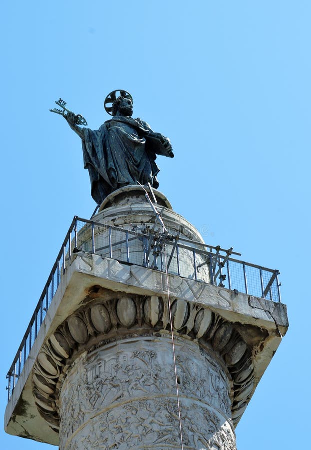 Top of Trajan column stock photo. Image of travel, monument - 42390190