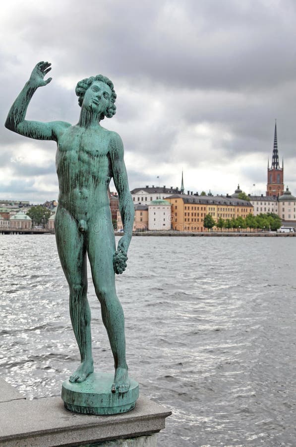 Statue in Stockholm, Sweden Stock Photo Image of aged, destination