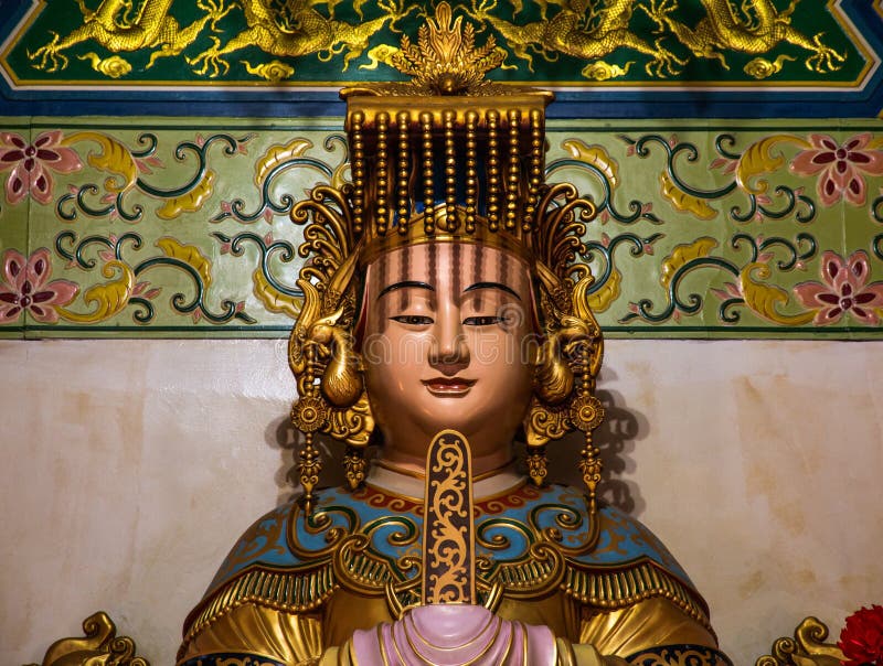 Statue in Thean Hou Temple in Kuala Lumpur stockbilder Statue in Thean Hou Temple in Kuala Lumpur stockbilder