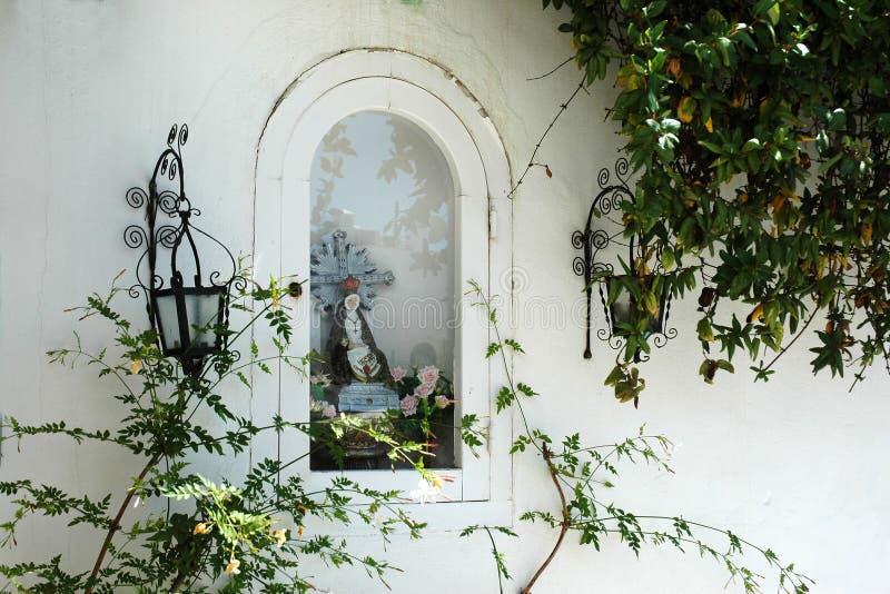 The Statue of the Virgin Mary in a Niche Wall Stock Image Image of immaculate, south 46641221