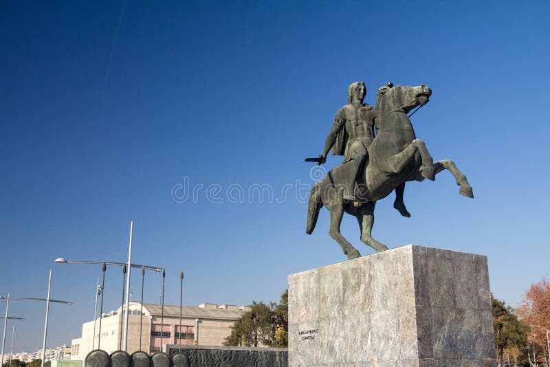 Statue von Alexander der Große, in Saloniki, in griechischen Mazedonien stockfoto Statue von Alexander der Große, in Saloniki, in griechischen Mazedonien stockfoto