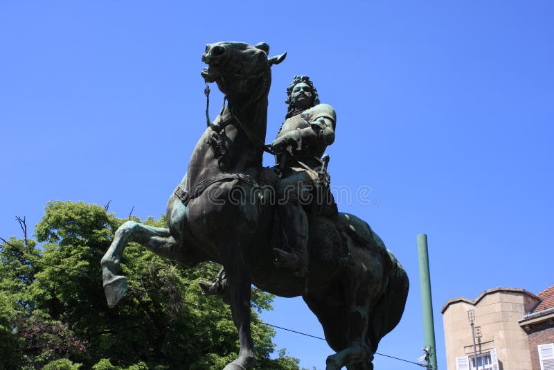 Statue von II Rakoczi Ferenc in Szeged, Ungarn, Csongrad-Region lizenzfreie stockfotos Statue von II Rakoczi Ferenc in Szeged, Ungarn, Csongrad-Region lizenzfreie stockfotos