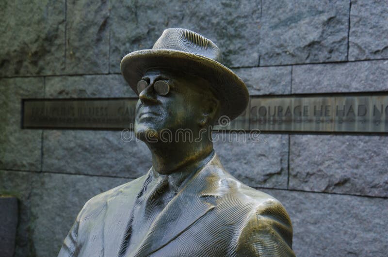Statue von Präsidenten Roosevelt - F d r erinnerungs
