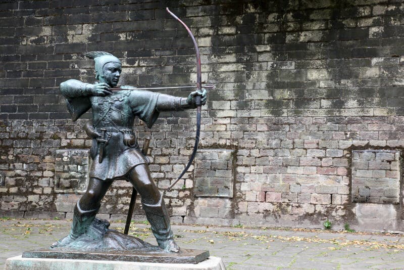 Statue Of Robin Hood at Nottingham Castle, Nottingham, UK. Statue Of Robin Hood at Nottingham Castle, Nottingham, UK