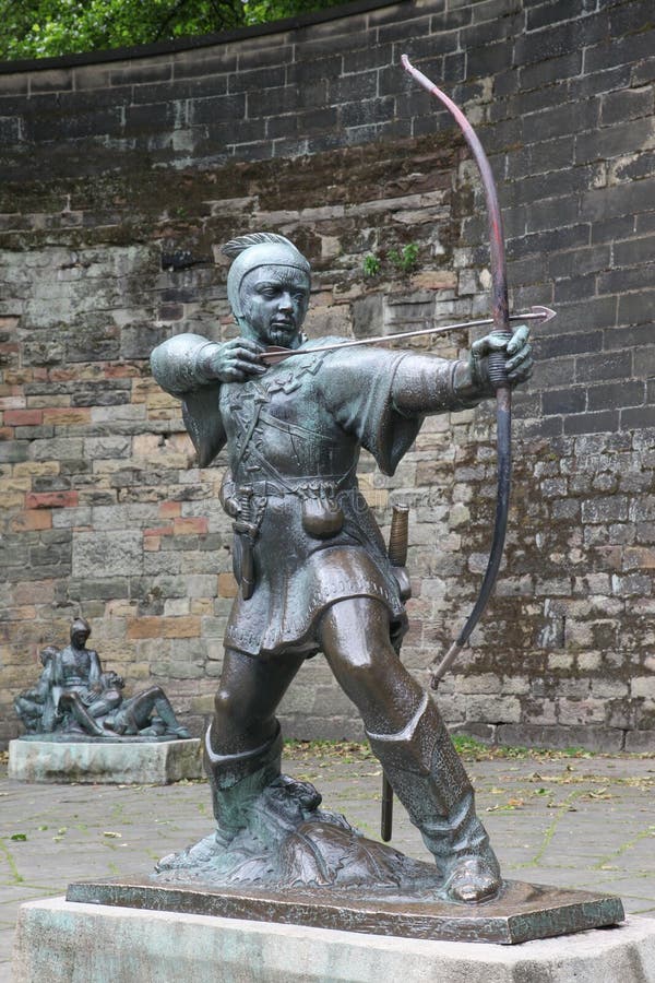 Statue Of Robin Hood at Nottingham Castle, Nottingham, UK. Statue Of Robin Hood at Nottingham Castle, Nottingham, UK