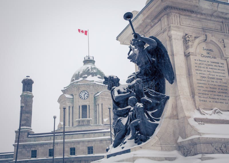 Statue in Quebec City stock photo. Image of city, january 128544068