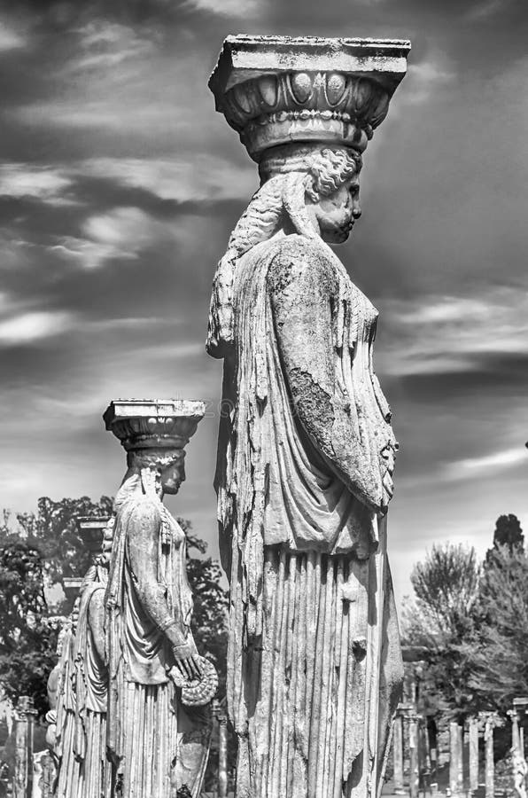 Statues of the Caryatides at Villa Adriana, Tivoli