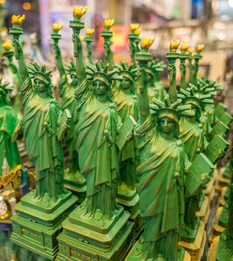 Statues of Liberty on the Shelf in the Gift Shop Stock Image Image of