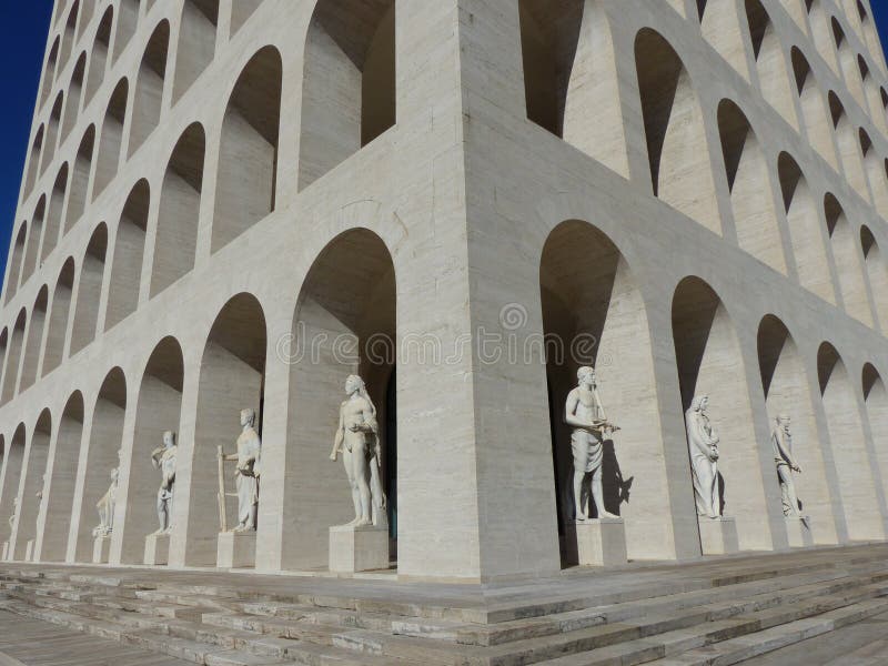 Statues of the Palace of the Roman Civilization in the District Eur To ...