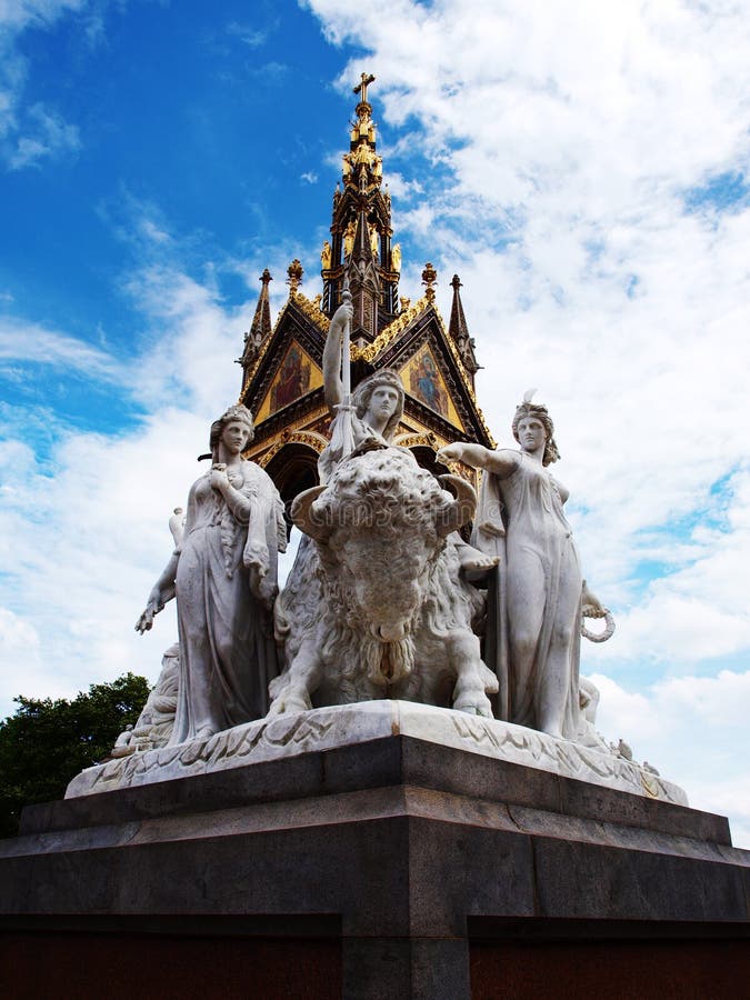Statues of the Prince Albert Memorial in London Stock Image Image of