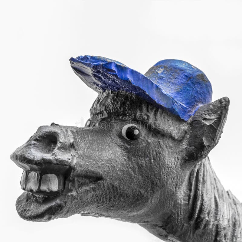 Statuette of a donkey head stock image. Image of horse 265656289