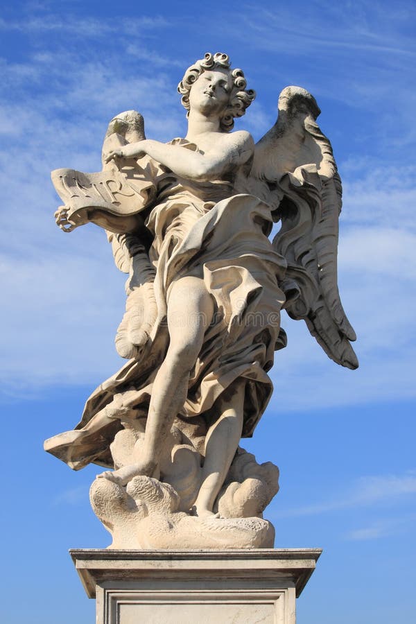 staty för ängelbroitaly rome saint arkivfoton staty för ängelbroitaly rome saint arkivfoton