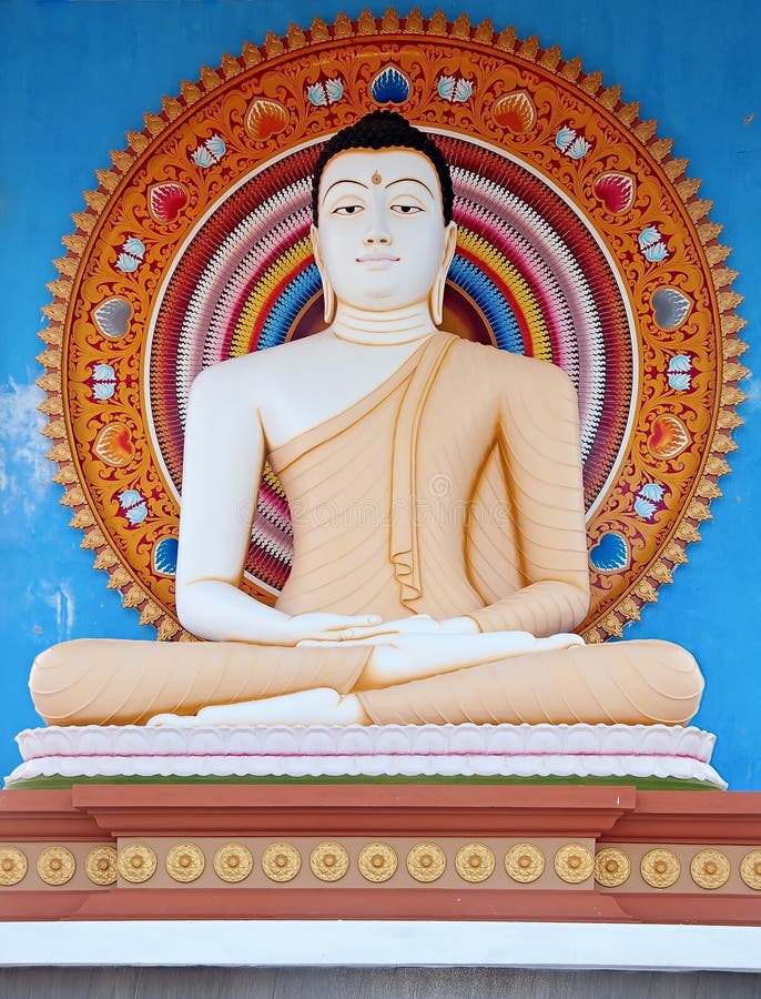 Staty i en buddistisk tempel i Sri Lanka
