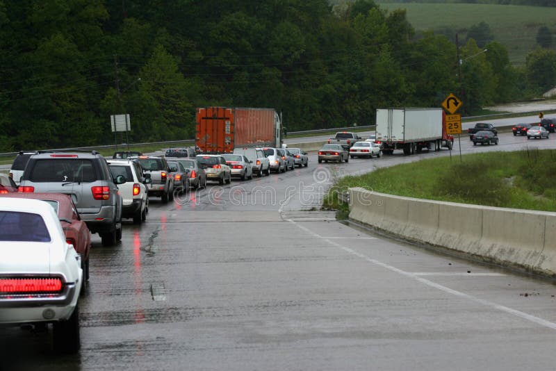 Traffic backed up during a rainstorm in northern Arkansas. Traffic backed up during a rainstorm in northern Arkansas.