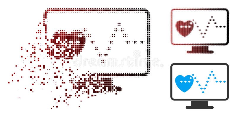 Staub-Pixel-Herz Überwachungs-Halbtonikone lizenzfreie abbildung
