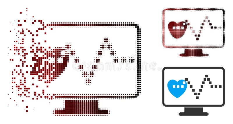 Staub-Pixel-Herz Überwachungs-Halbtonikone stock abbildung