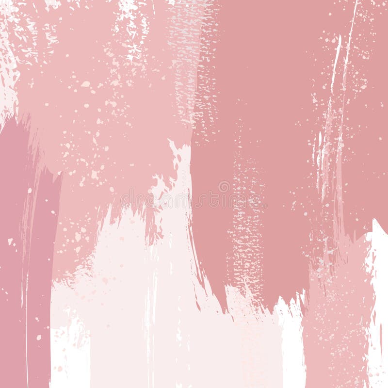 Staubige Rose und rosa Bürstenanschläge und Goldlinien Pastellgoldbürstenanschlag-Konturnmuster Empfindliche Luxusfolie lizenzfreie abbildung