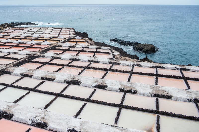 Salt evaporation ponds of Salinas de Fuencaliente in La Palma, Canary Islands. Salt evaporation ponds of Salinas de Fuencaliente in La Palma, Canary Islands